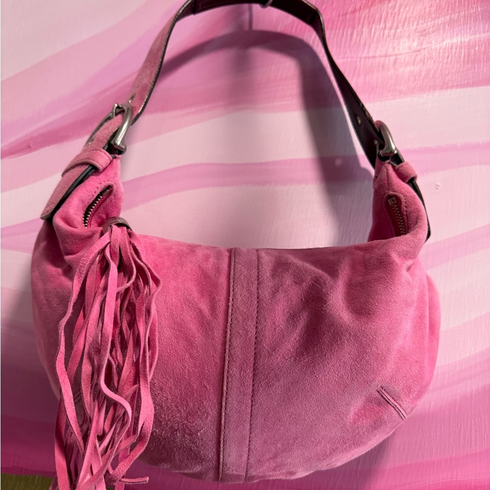 Vintage COACH BUBBLEGUM PINK Ergo hobo with tassel.